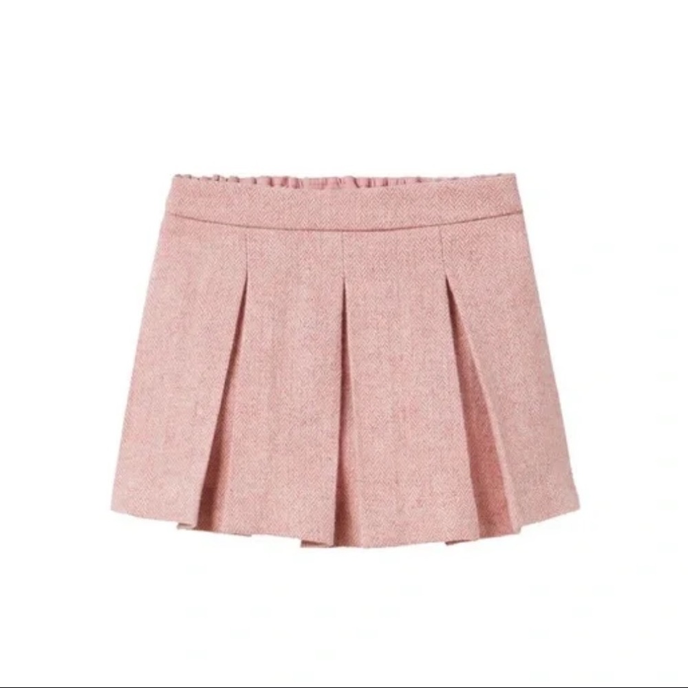 ZARA Kids, Pink, PLEATED TEXTURED WEAVE SKIRT, 2-3 years